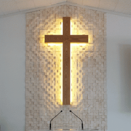 복음오크무늬목십자가-160cm